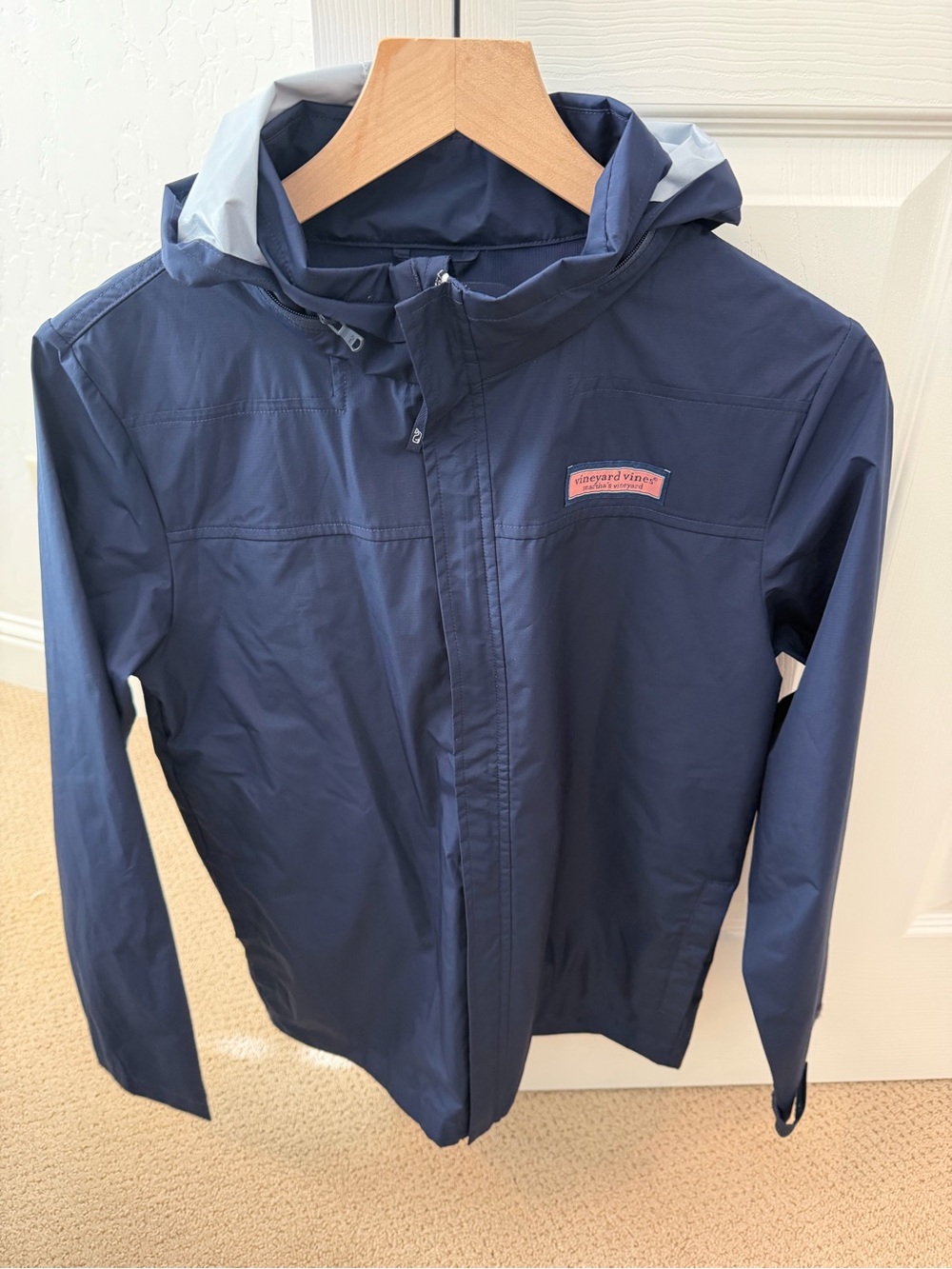 Boys Vineyard Vines Navy Hooded Rain Jacket